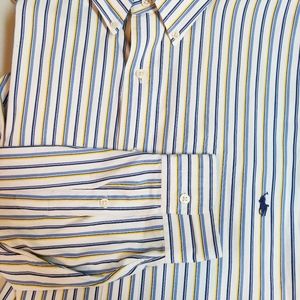 Ralph Lauren 3XLT blue/yellow striped shirt